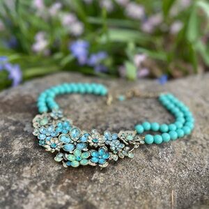 Heidi Daus Crystal Floral Bouquet Collectible Necklace